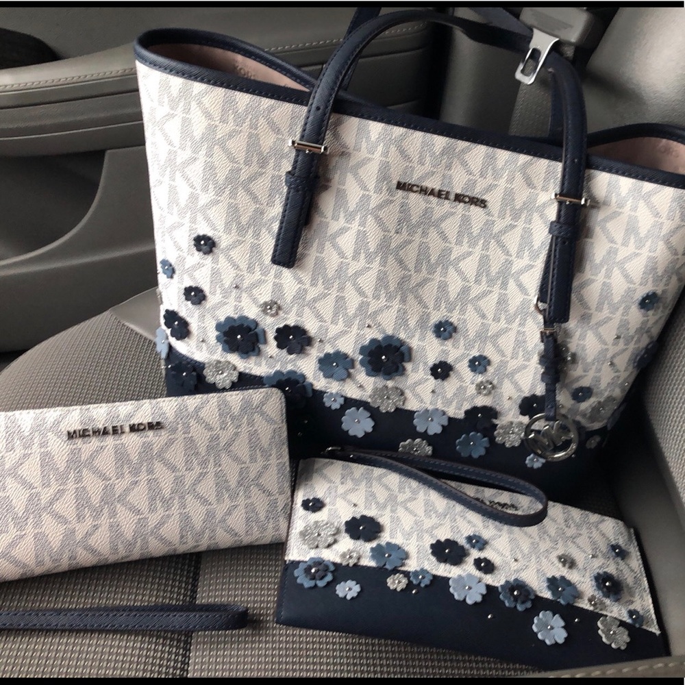 Navy & White Michael Kors Purse